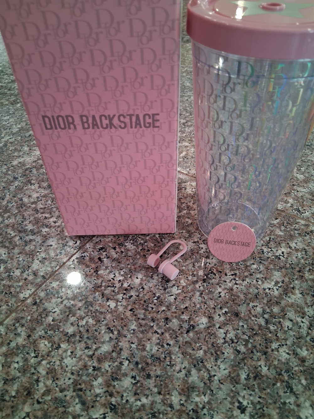 Dior VIP/GWP Backstage Pink Iridescent Tumbler -  STRAW INCLUDED.